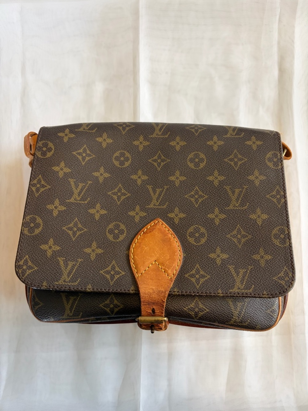 Louis Vuitton Monogram Canvas Crossbody with Tan Leather Trim